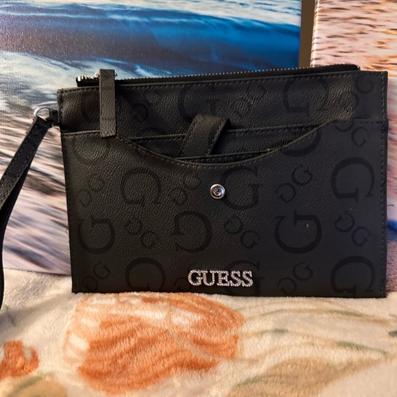 Guess Black Logo Wristlet - Picture 6 of 7